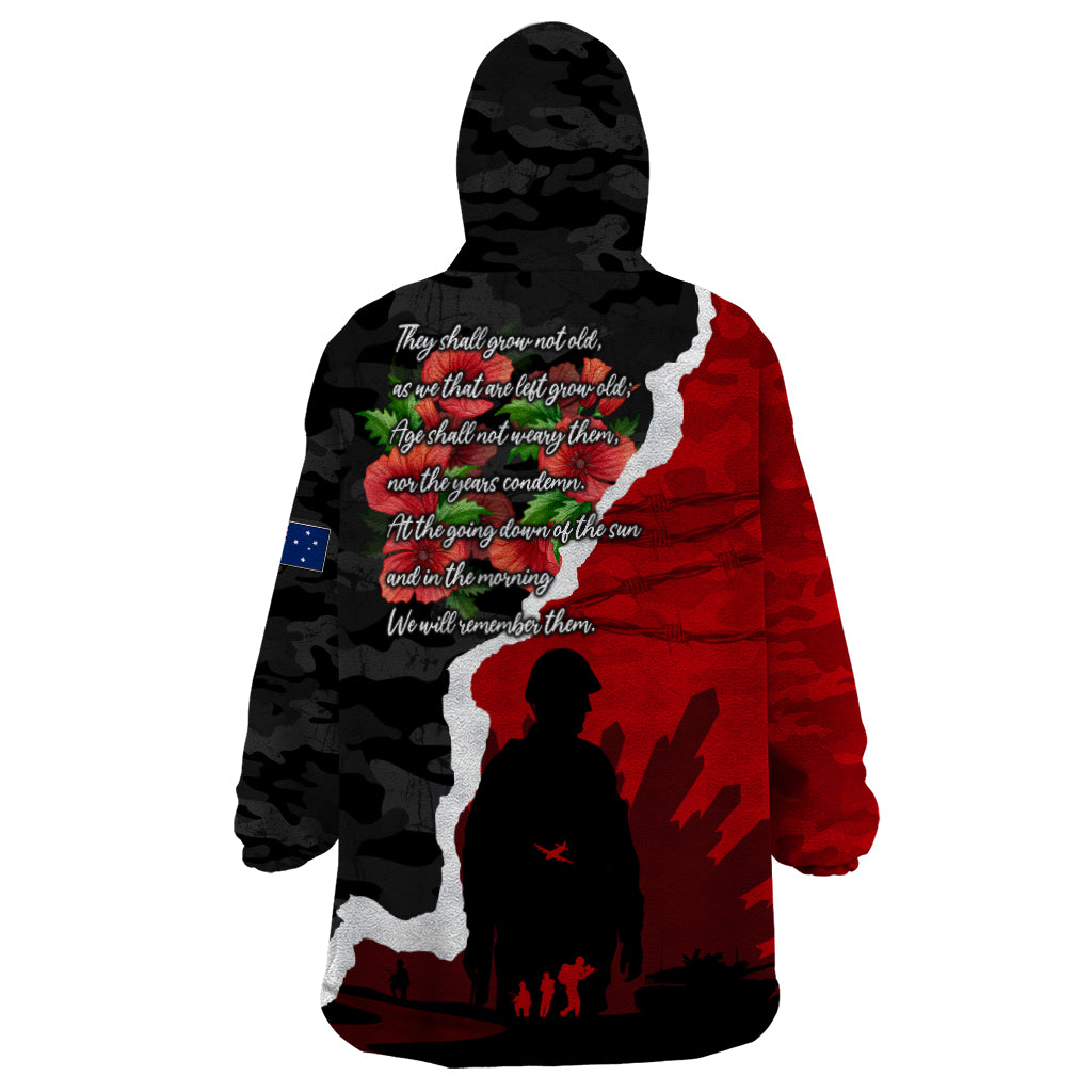 Anzac Day Camouflage Wearable Blanket Hoodie Ode of Remembrance - Vibe Hoodie Shop