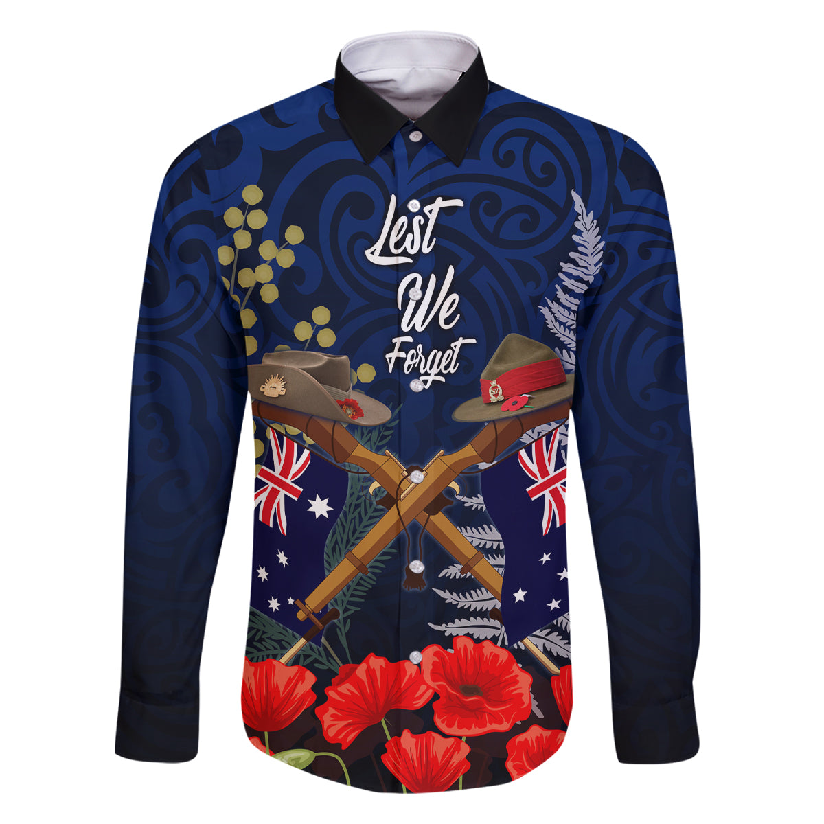 Anzac Day Aussie Mix Maori In Memories Family Matching Long Sleeve Bodycon Dress and Hawaiian Shirt