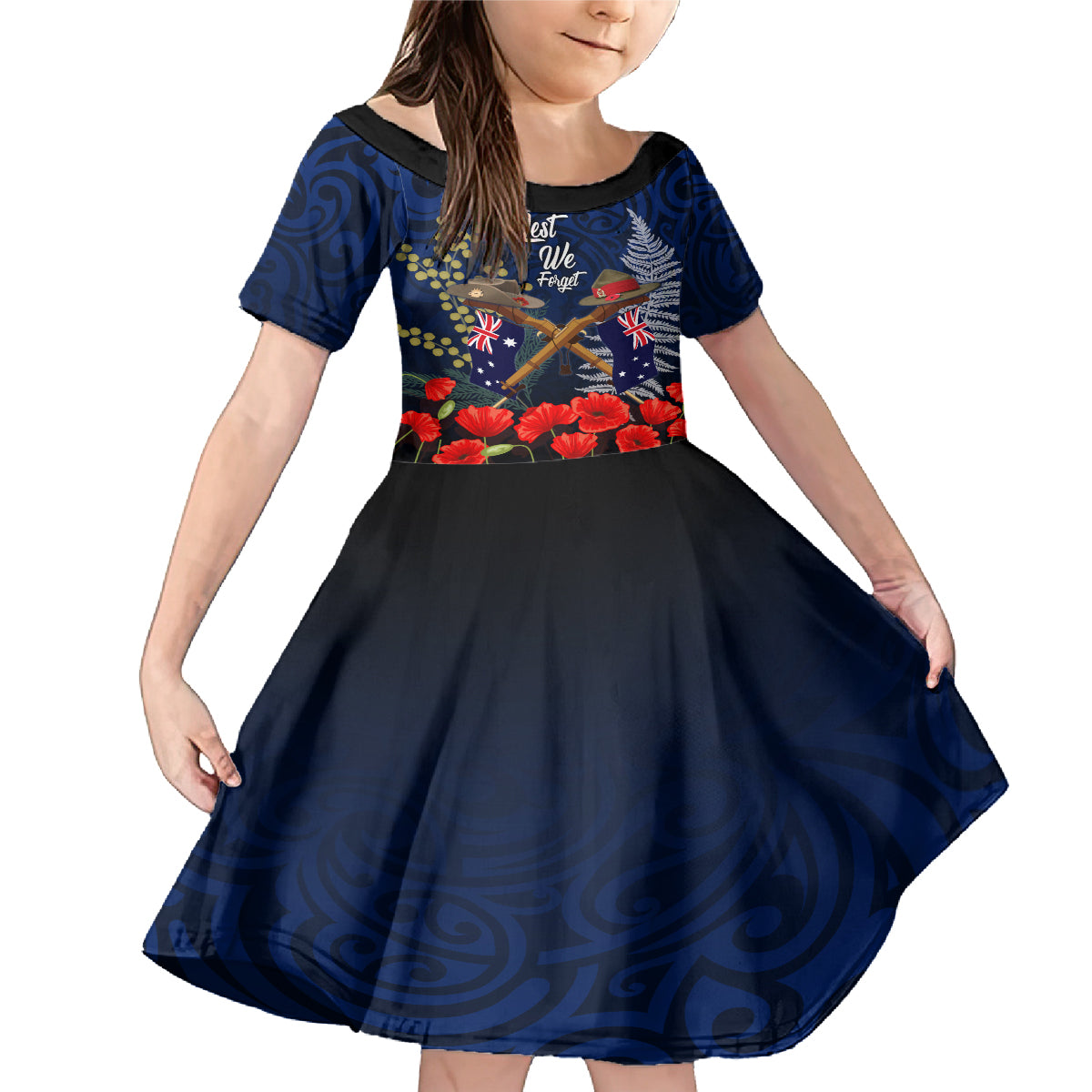 Anzac Day Aussie Mix Maori In Memories Family Matching Mermaid Dress and Hawaiian Shirt