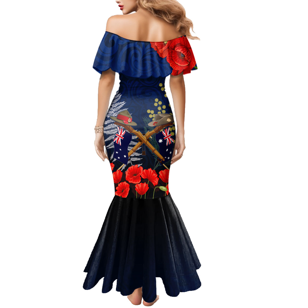 Anzac Day Aussie Mix Maori In Memories Family Matching Mermaid Dress and Hawaiian Shirt