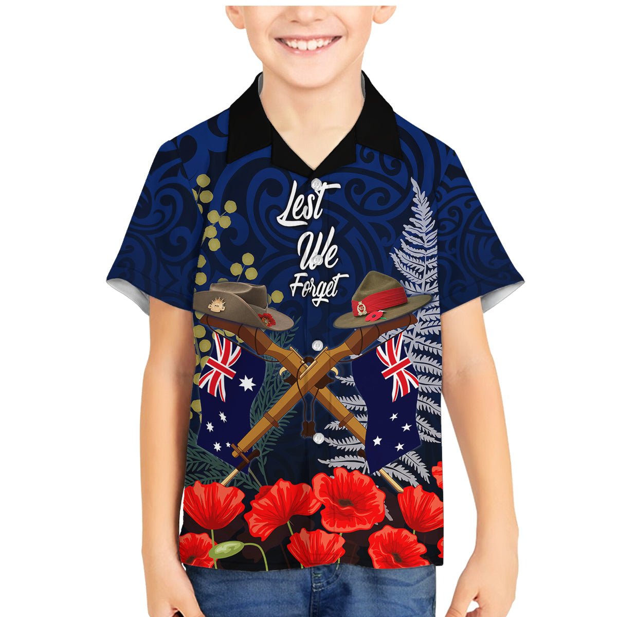 Anzac Day Aussie Mix Maori In Memories Family Matching Mermaid Dress and Hawaiian Shirt