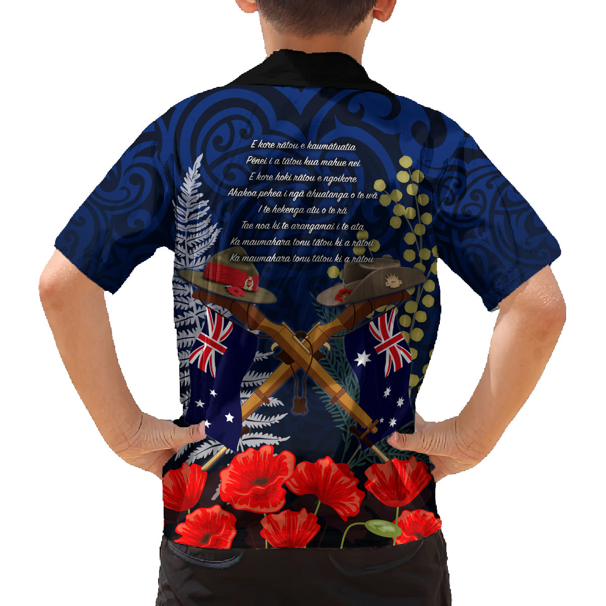 Anzac Day Aussie Mix Maori In Memories Family Matching Off Shoulder Short Dress and Hawaiian Shirt