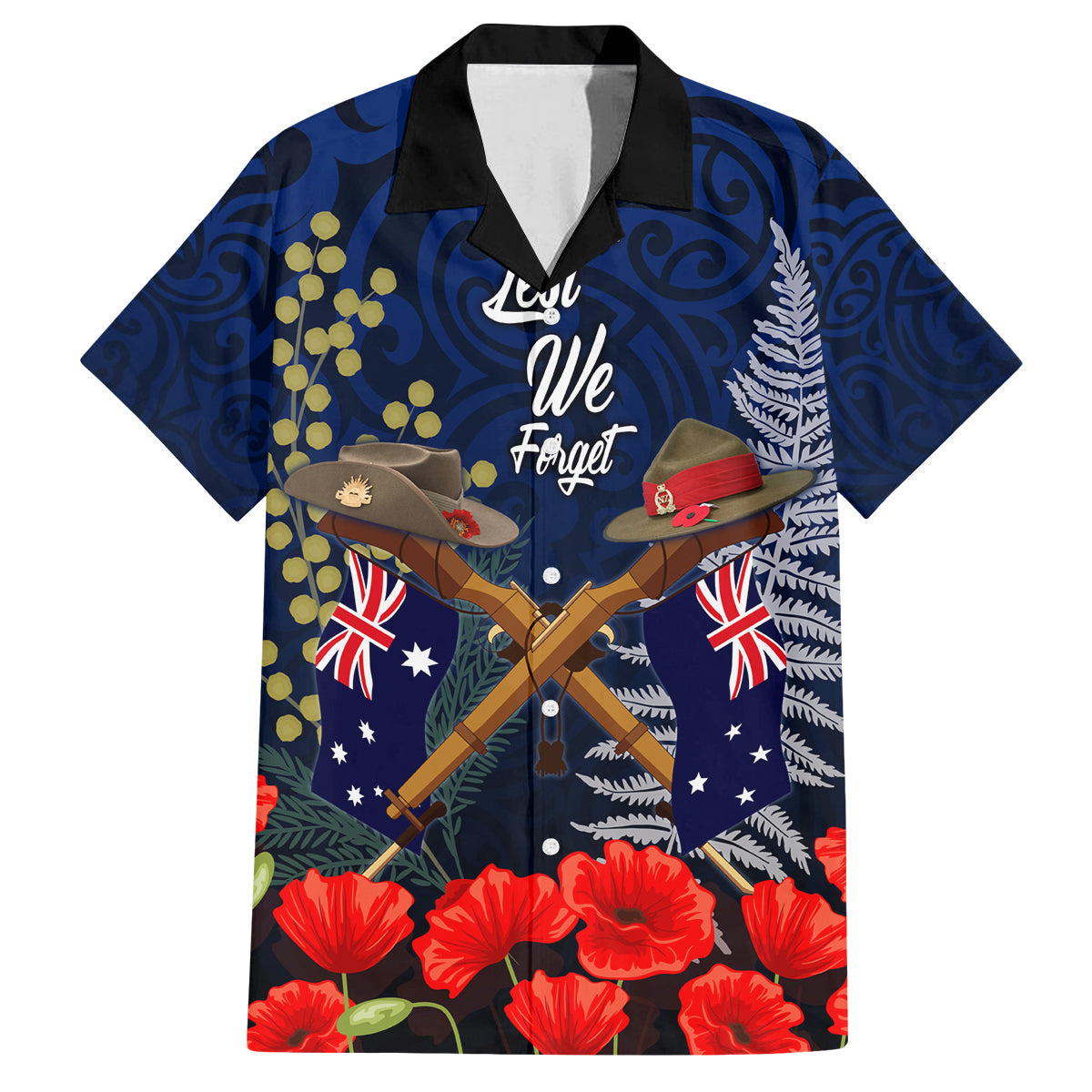 Anzac Day Aussie Mix Maori In Memories Family Matching Off Shoulder Short Dress and Hawaiian Shirt