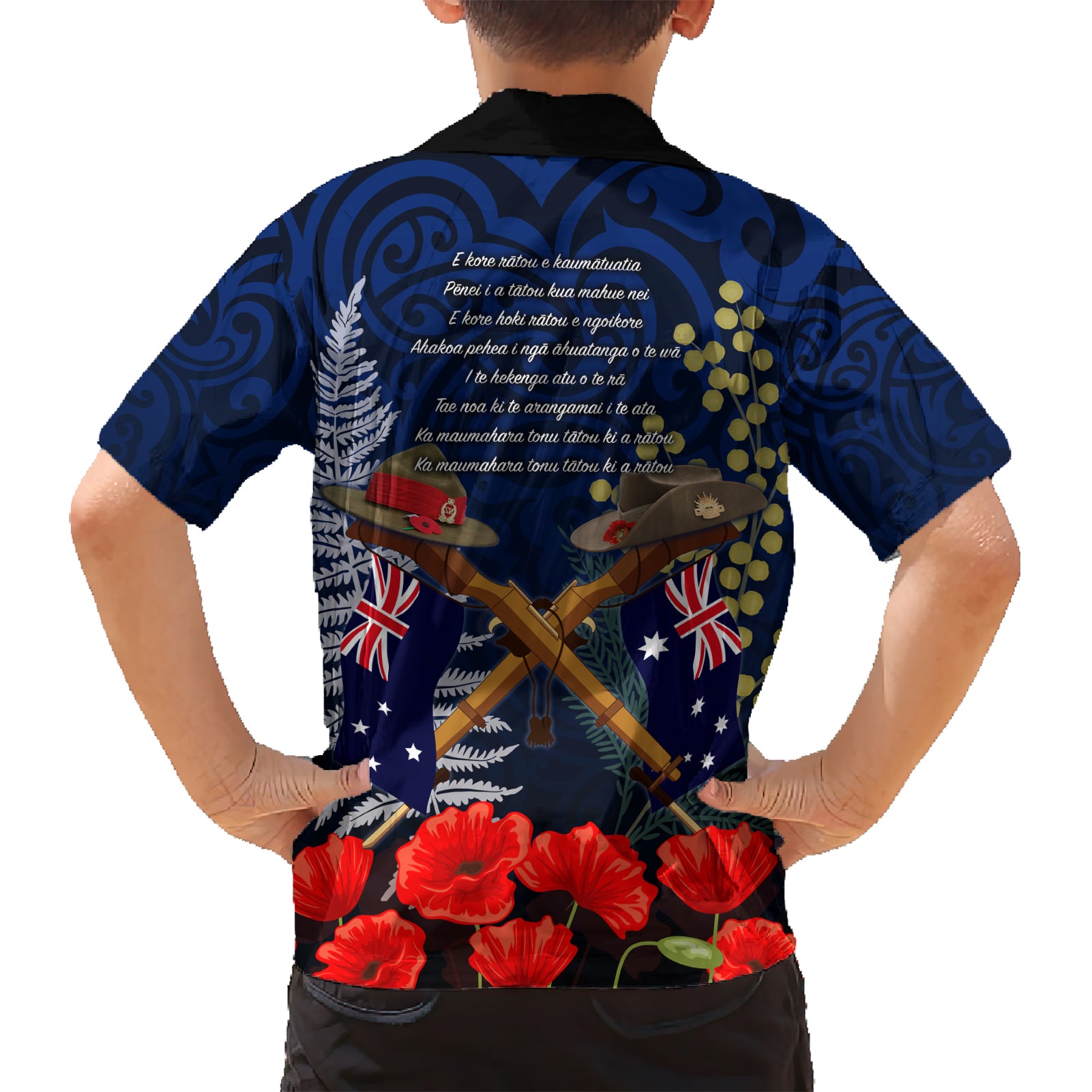 Anzac Day Aussie Mix Maori In Memories Family Matching Short Sleeve Bodycon Dress and Hawaiian Shirt