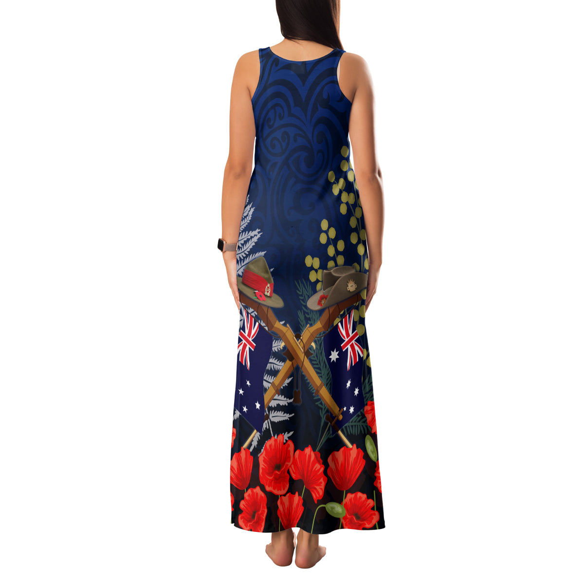 Anzac Day Aussie Mix Maori In Memories Family Matching Tank Maxi Dress and Hawaiian Shirt