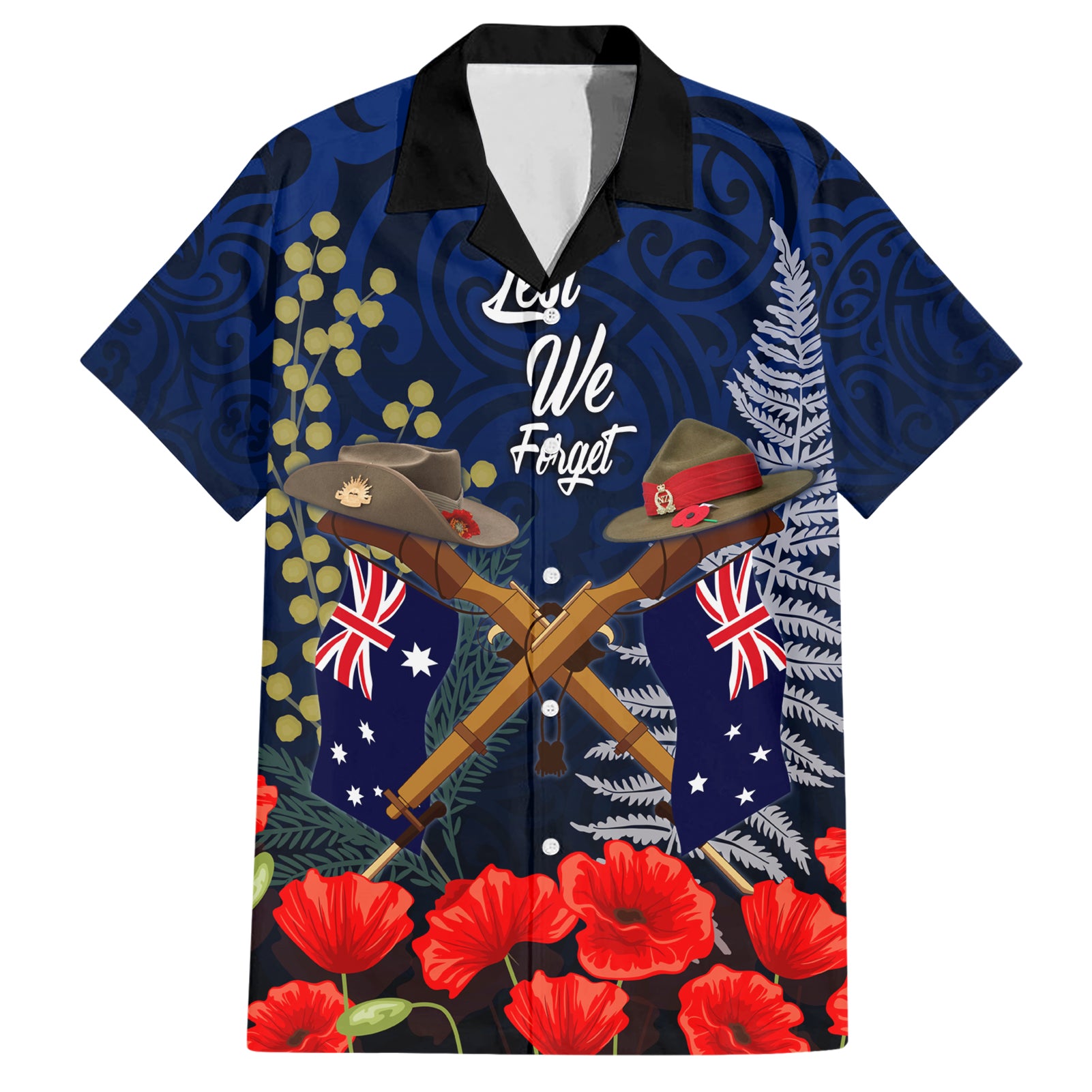 Anzac Day Aussie Mix Maori In Memories Hawaiian Shirt - Vibe Hoodie Shop