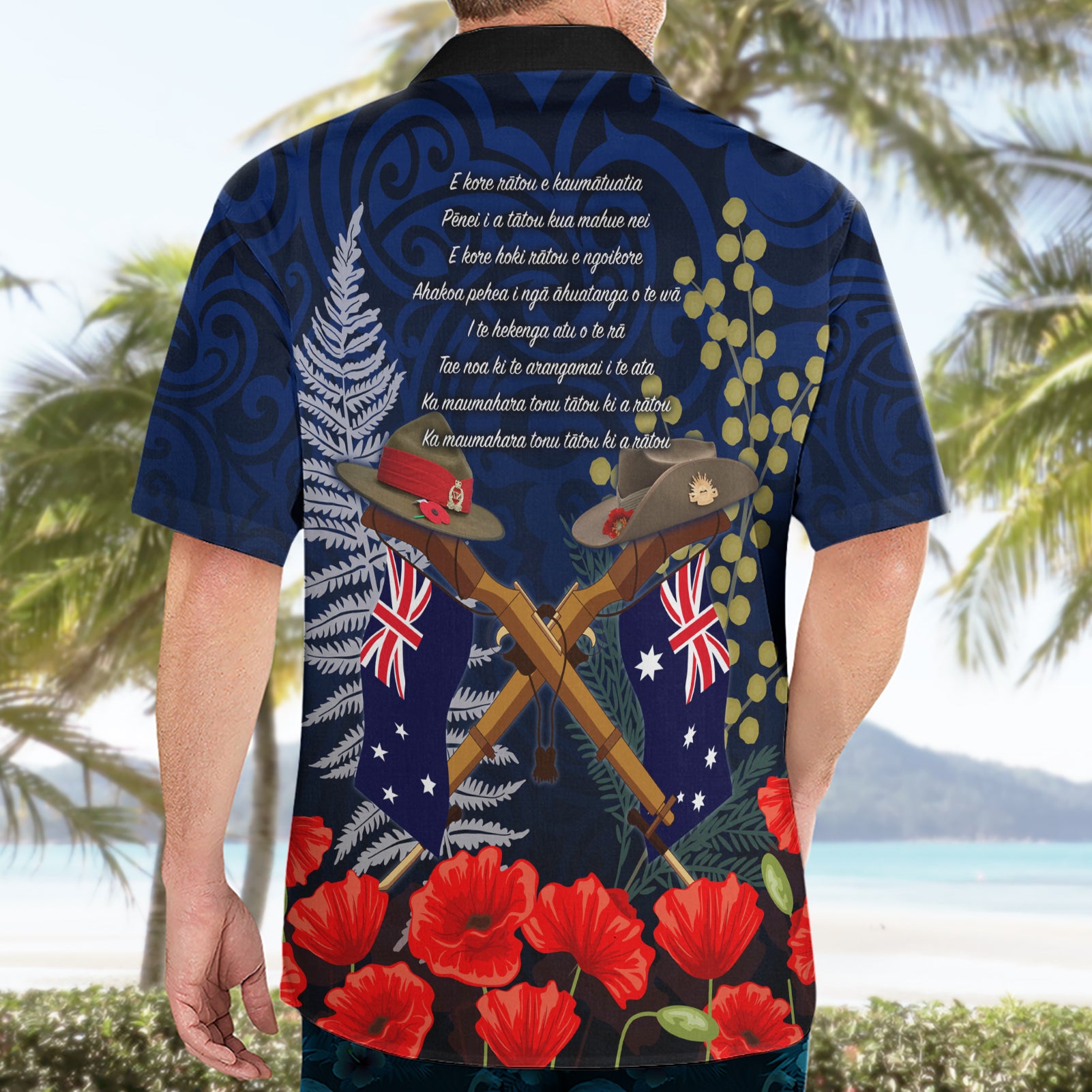 Anzac Day Aussie Mix Maori In Memories Hawaiian Shirt - Vibe Hoodie Shop