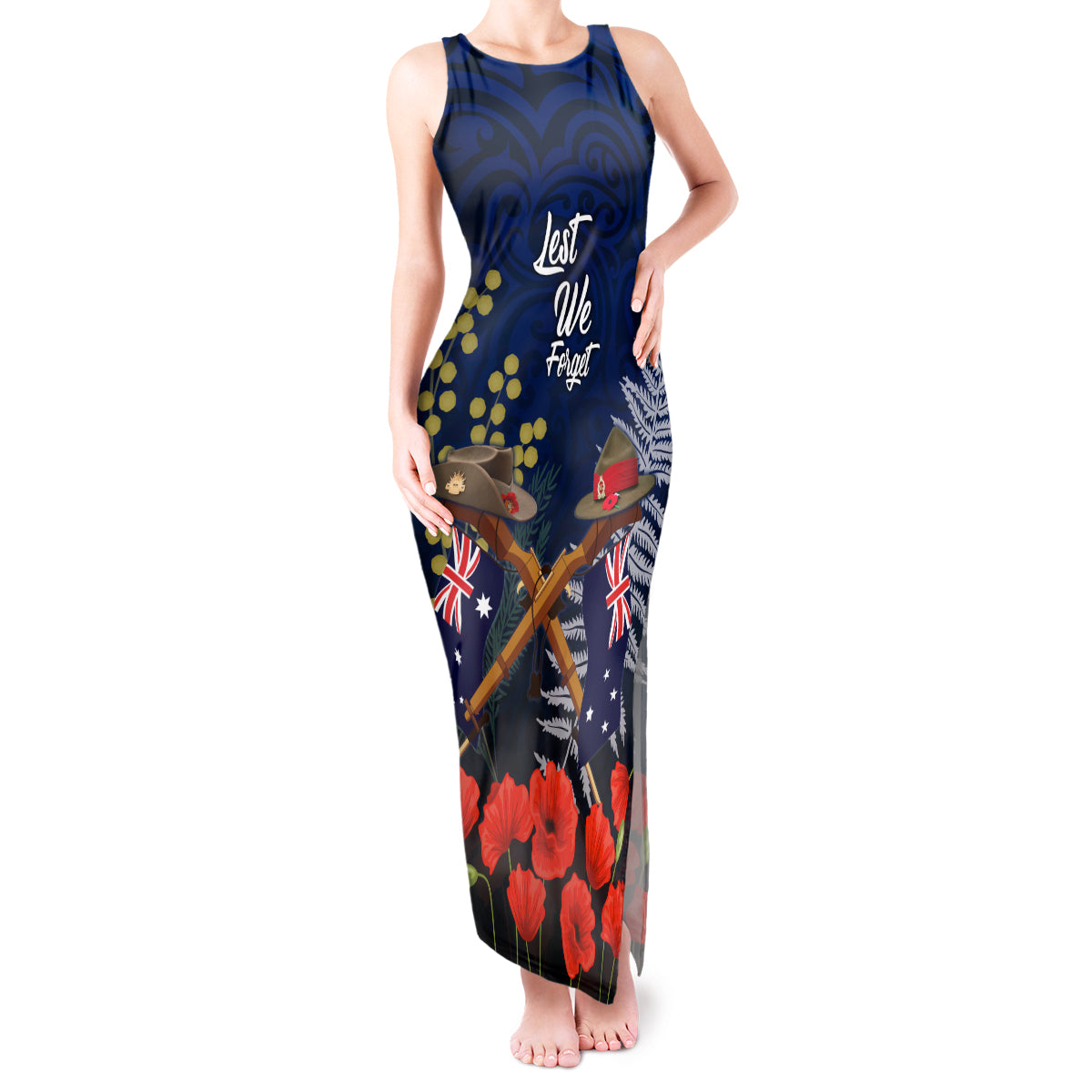 Anzac Day Aussie Mix Maori In Memories Tank Maxi Dress