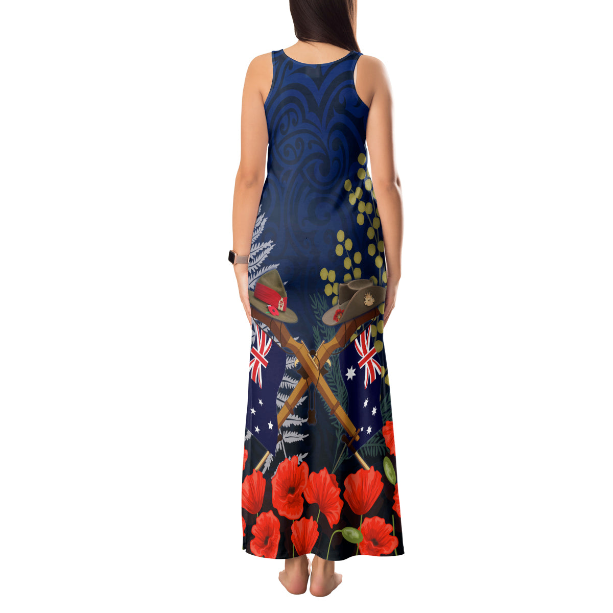 Anzac Day Aussie Mix Maori In Memories Tank Maxi Dress