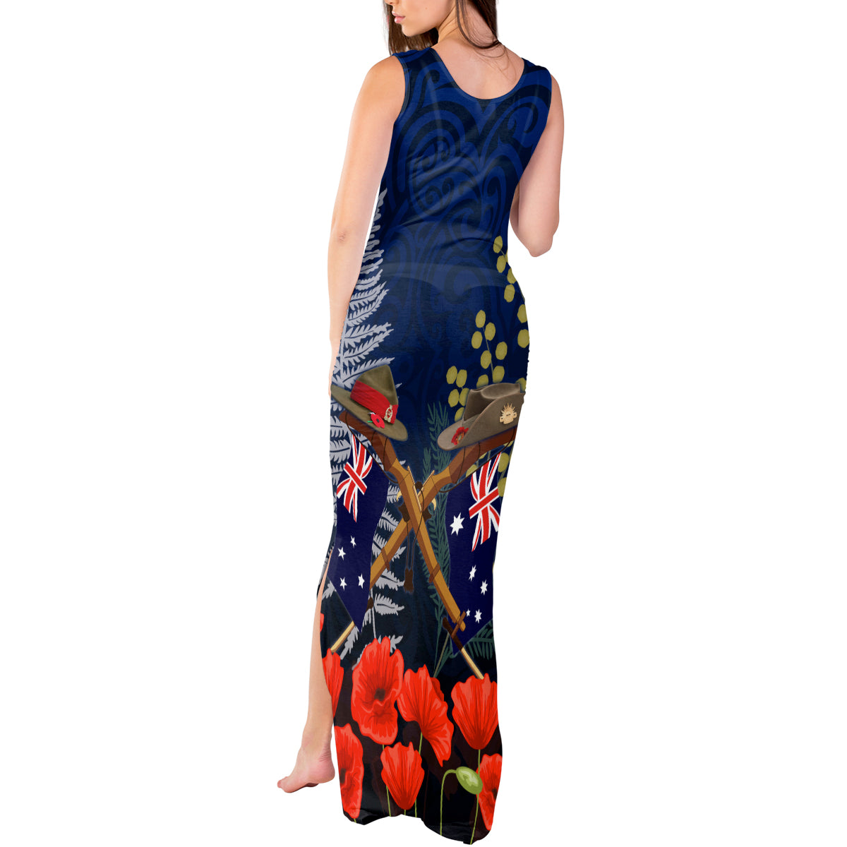 Anzac Day Aussie Mix Maori In Memories Tank Maxi Dress