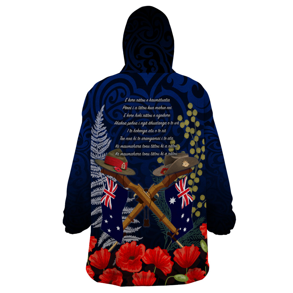 Anzac Day Aussie Mix Maori In Memories Wearable Blanket Hoodie - Vibe Hoodie Shop