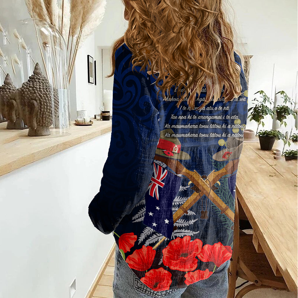 Anzac Day Aussie Mix Maori In Memories Women Casual Shirt - Vibe Hoodie Shop