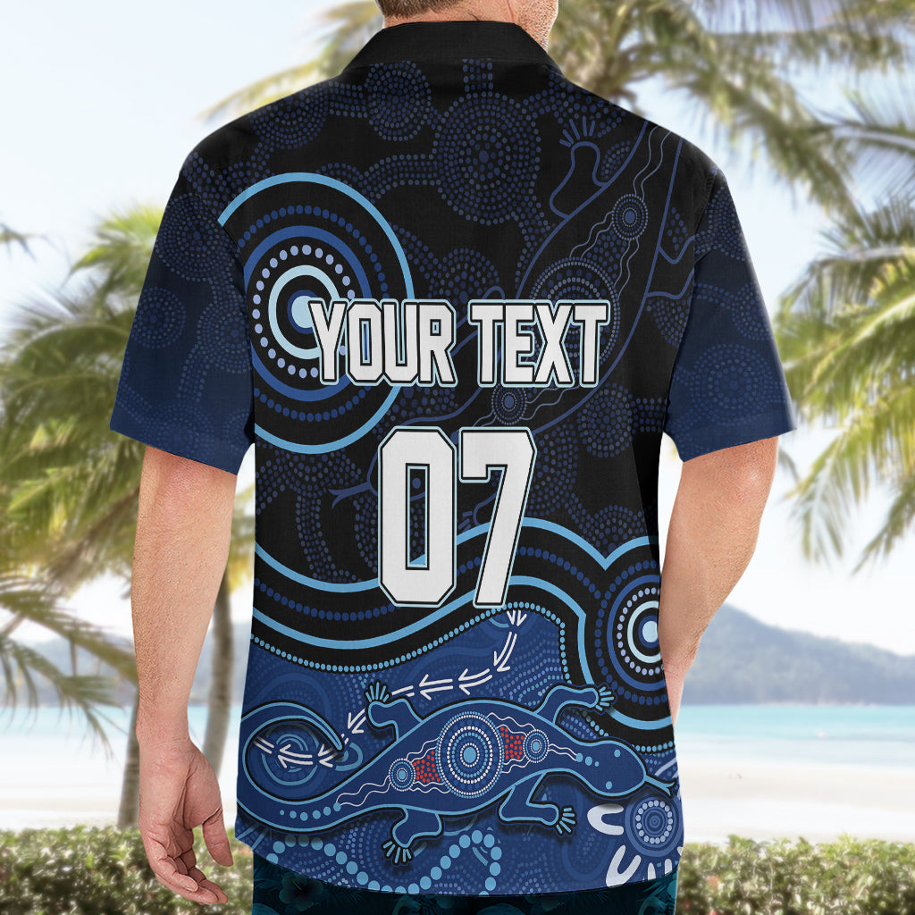 Personalised NSW Blues Rugby Indigenous Hawaiian Shirt Lizard Aboriginal Dot Art - Vibe Hoodie Shop