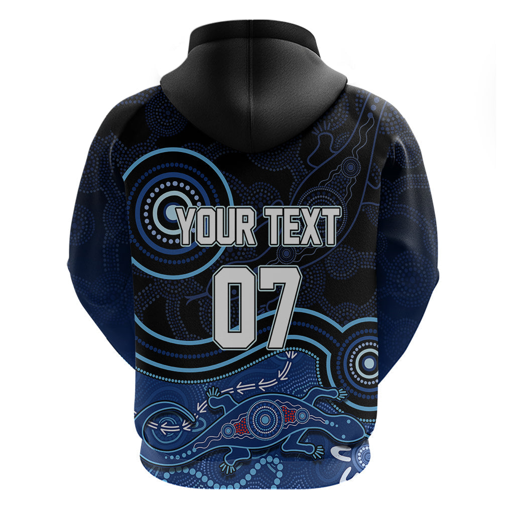 Personalised NSW Blues Rugby Indigenous Hoodie Lizard Aboriginal Dot Art LT7 - Vibe Hoodie Shop