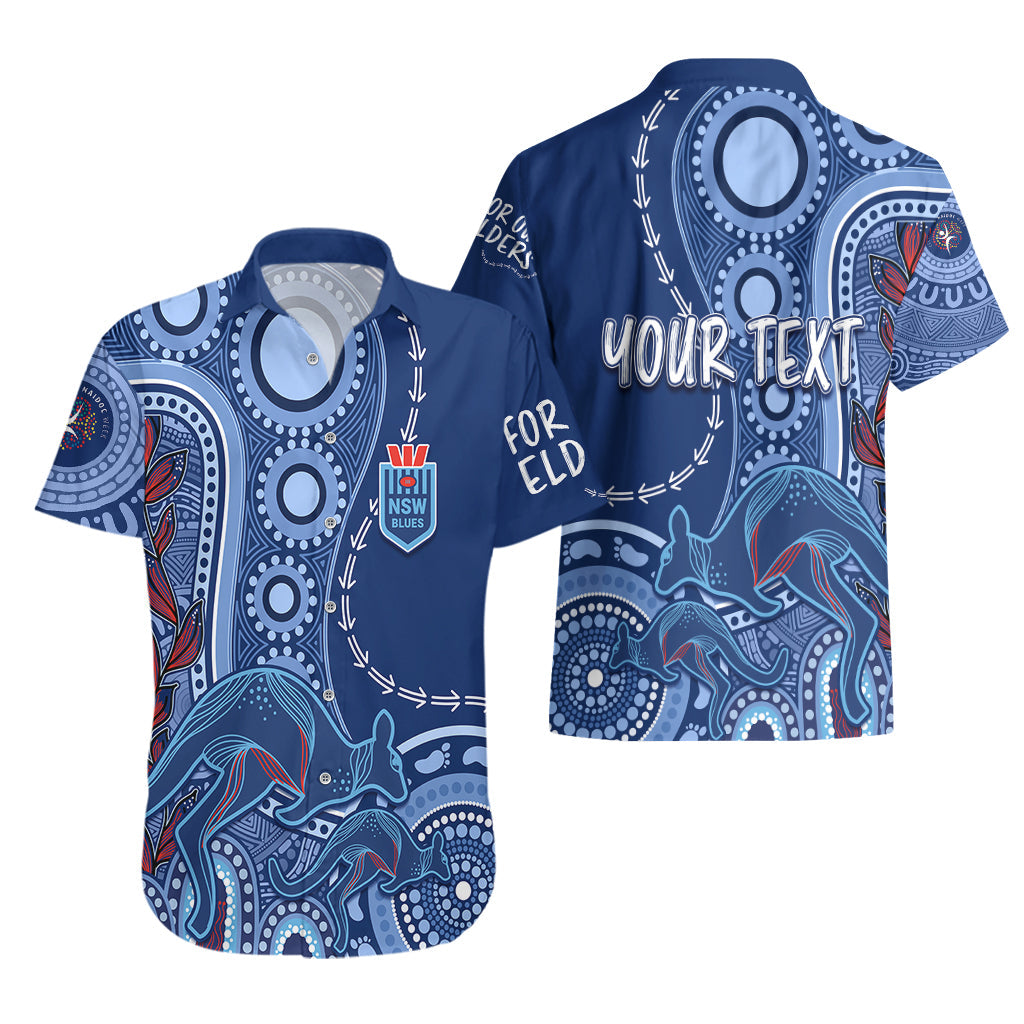 Personalised State Of Origin NAIDOC 2023 Hawaiian Shirt Kangaroo Mix Vines - Blues Style - Vibe Hoodie Shop