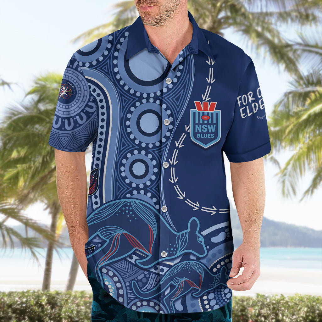 Personalised State Of Origin NAIDOC 2023 Hawaiian Shirt Kangaroo Mix Vines - Blues Style - Vibe Hoodie Shop