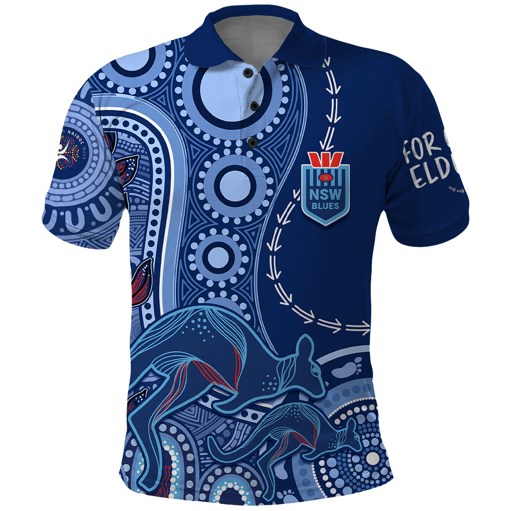Personalised State Of Origin NAIDOC 2023 Polo Shirt Kangaroo Mix Vines - Blues Style - Vibe Hoodie Shop