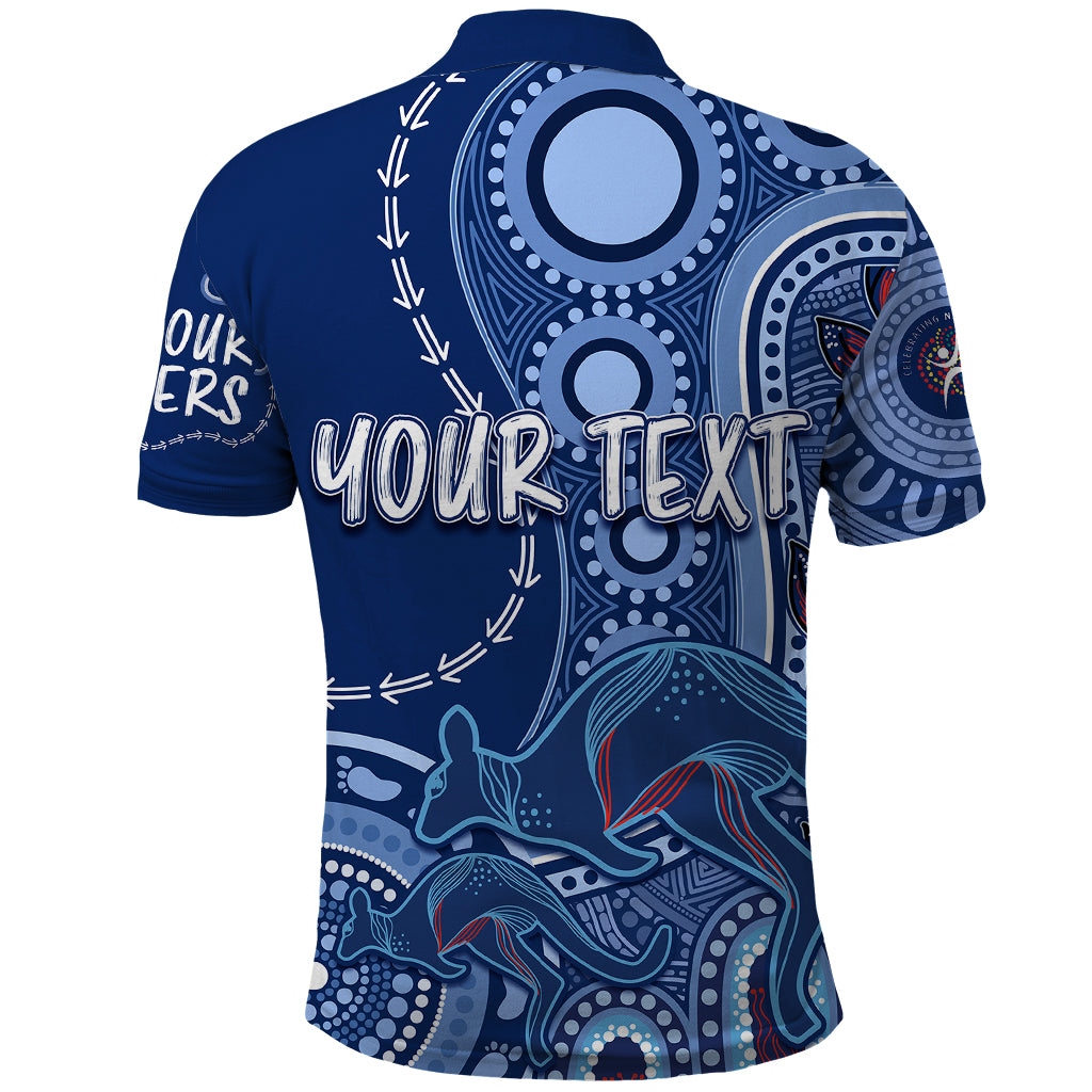 Personalised State Of Origin NAIDOC 2023 Polo Shirt Kangaroo Mix Vines - Blues Style - Vibe Hoodie Shop