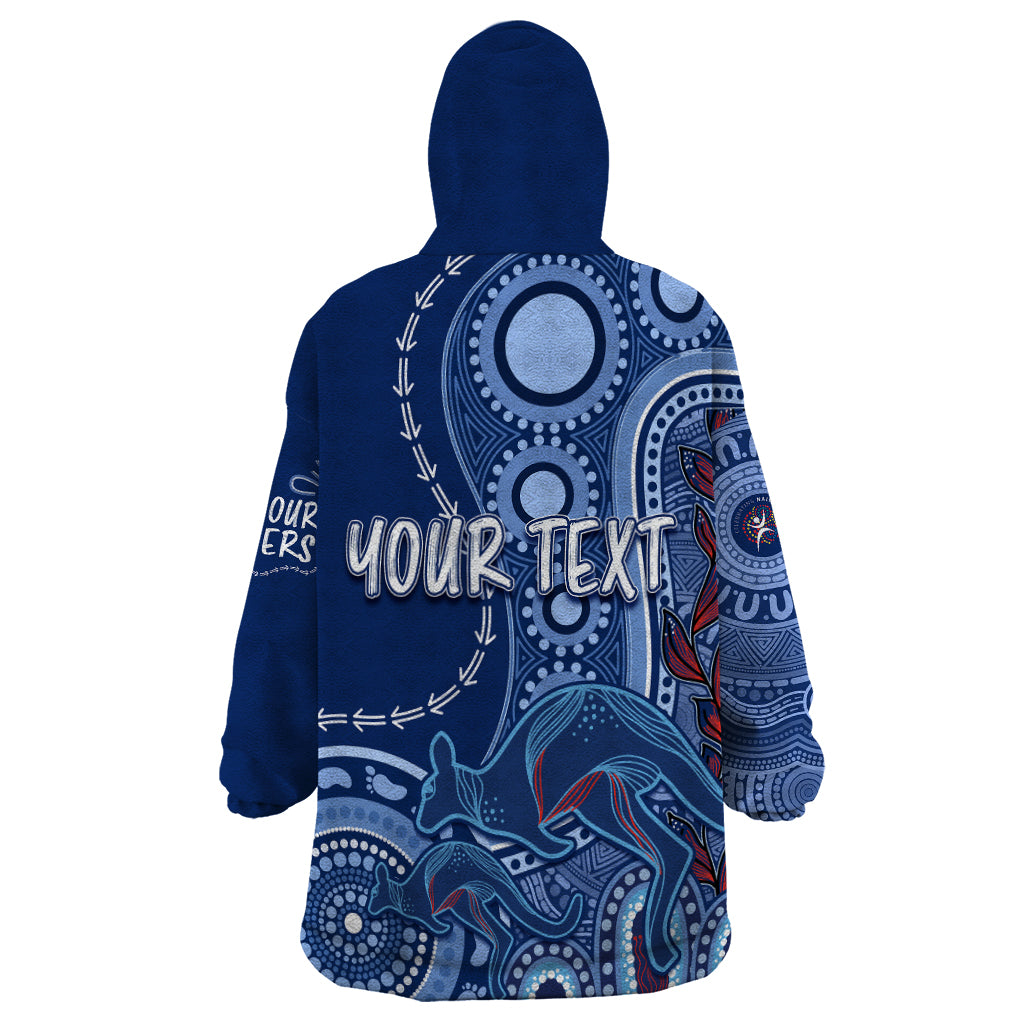 Personalised State Of Origin NAIDOC 2023 Wearable Blanket Hoodie Kangaroo Mix Vines - Blues Style - Vibe Hoodie Shop