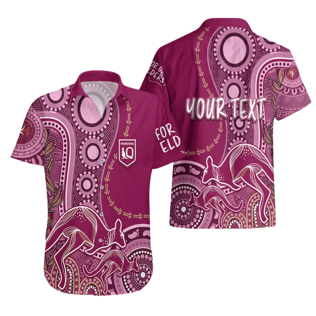 Personalised State Of Origin NAIDOC 2023 Hawaiian Shirt Kangaroo Mix Vines - Maroons Style - Vibe Hoodie Shop