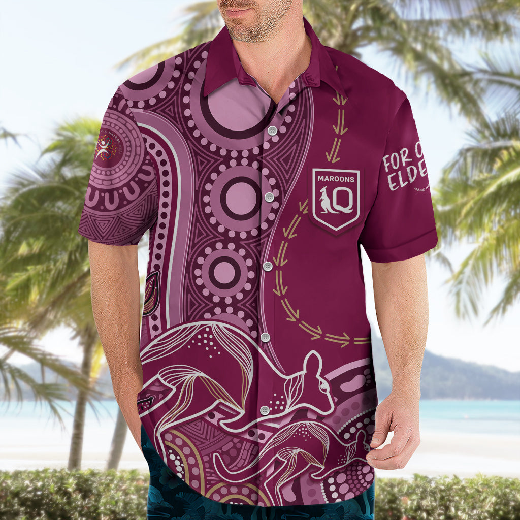 Personalised State Of Origin NAIDOC 2023 Hawaiian Shirt Kangaroo Mix Vines - Maroons Style - Vibe Hoodie Shop