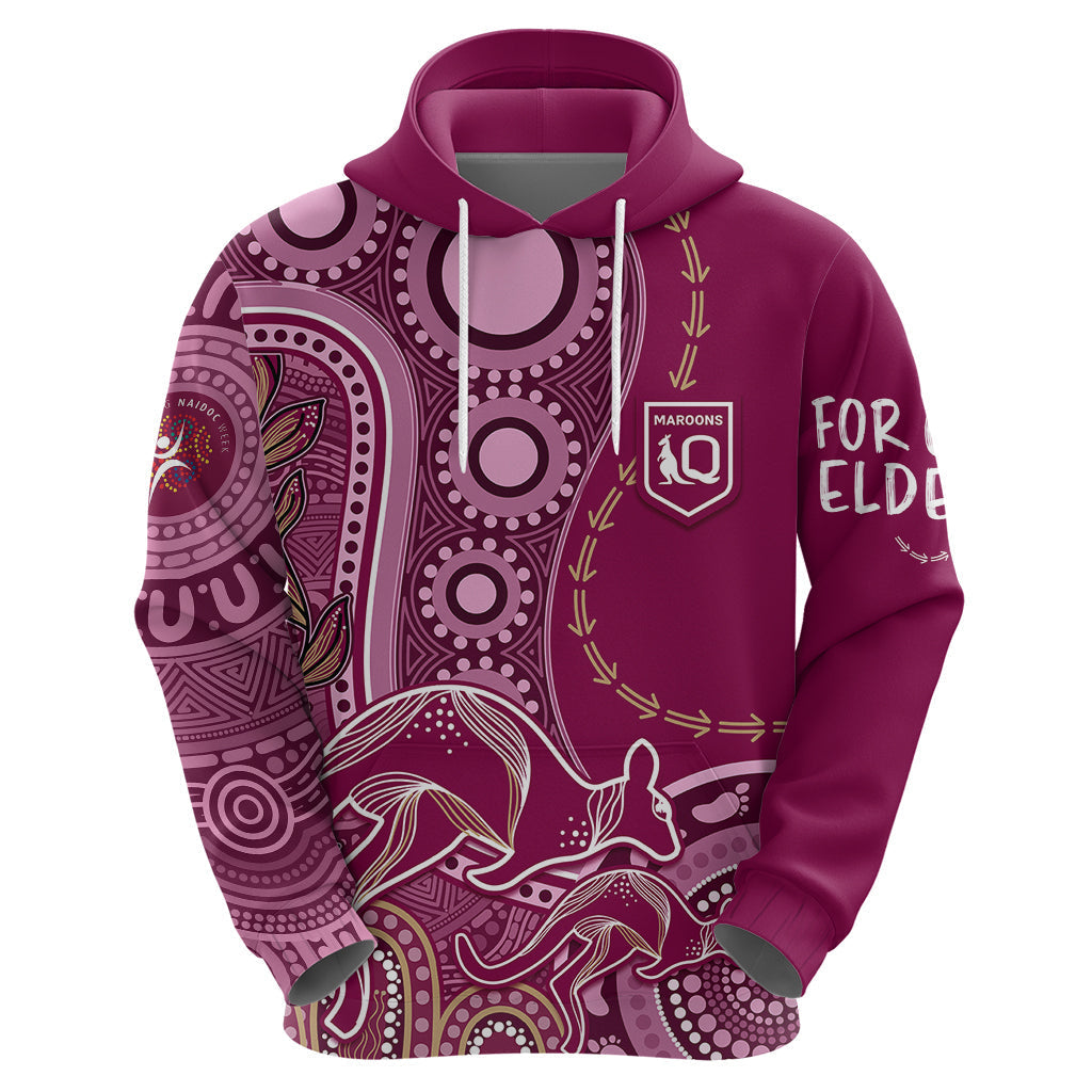 Personalised State Of Origin NAIDOC 2023 Hoodie Kangaroo Mix Vines - Maroons Style LT7 - Vibe Hoodie Shop