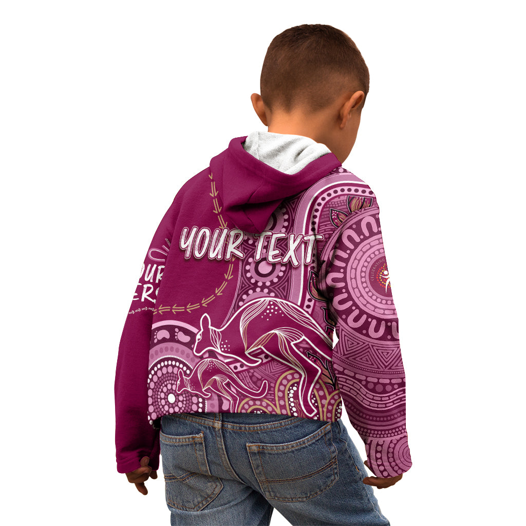 Personalised State Of Origin NAIDOC 2023 Kid Hoodie Kangaroo Mix Vines - Maroons Style - Vibe Hoodie Shop