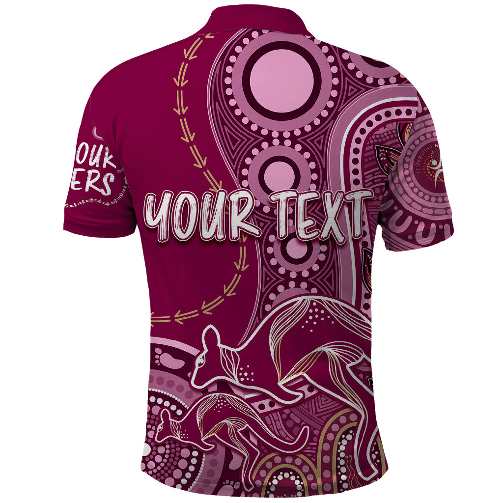 Personalised State Of Origin NAIDOC 2023 Polo Shirt Kangaroo Mix Vines - Maroons Style - Vibe Hoodie Shop