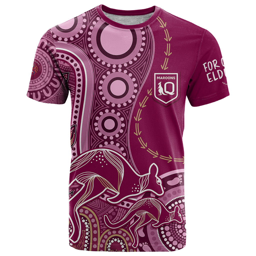 Personalised State Of Origin NAIDOC 2023 T Shirt Kangaroo Mix Vines - Maroons Style - Vibe Hoodie Shop