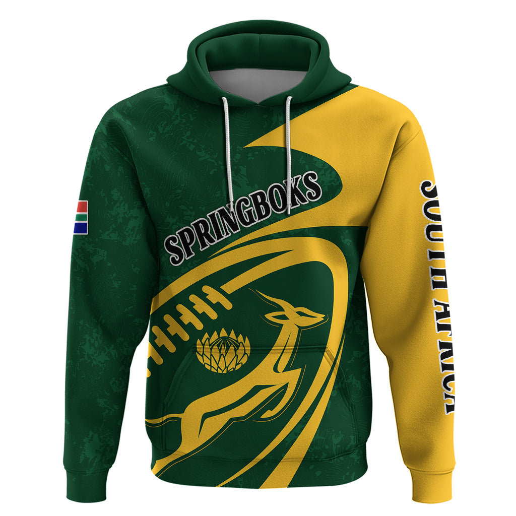 Personalised South Africa Rugby 2023 Hoodie Bokke Champions Sporty Dynamics LT7 - Vibe Hoodie Shop