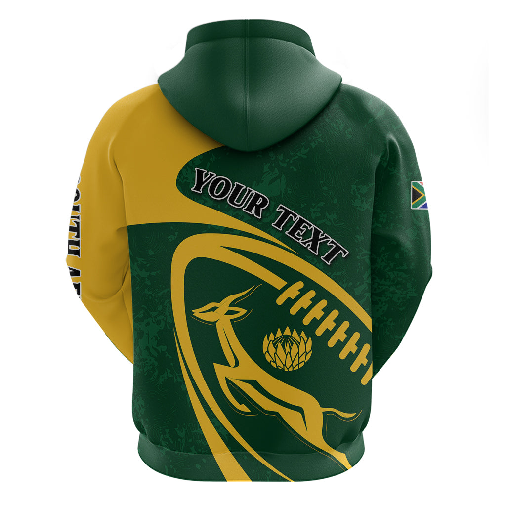 Personalised South Africa Rugby 2023 Hoodie Bokke Champions Sporty Dynamics LT7 - Vibe Hoodie Shop