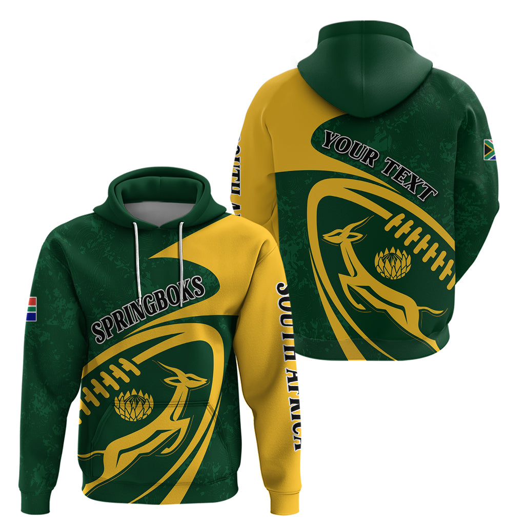 Personalised South Africa Rugby 2023 Hoodie Bokke Champions Sporty Dynamics LT7 - Vibe Hoodie Shop