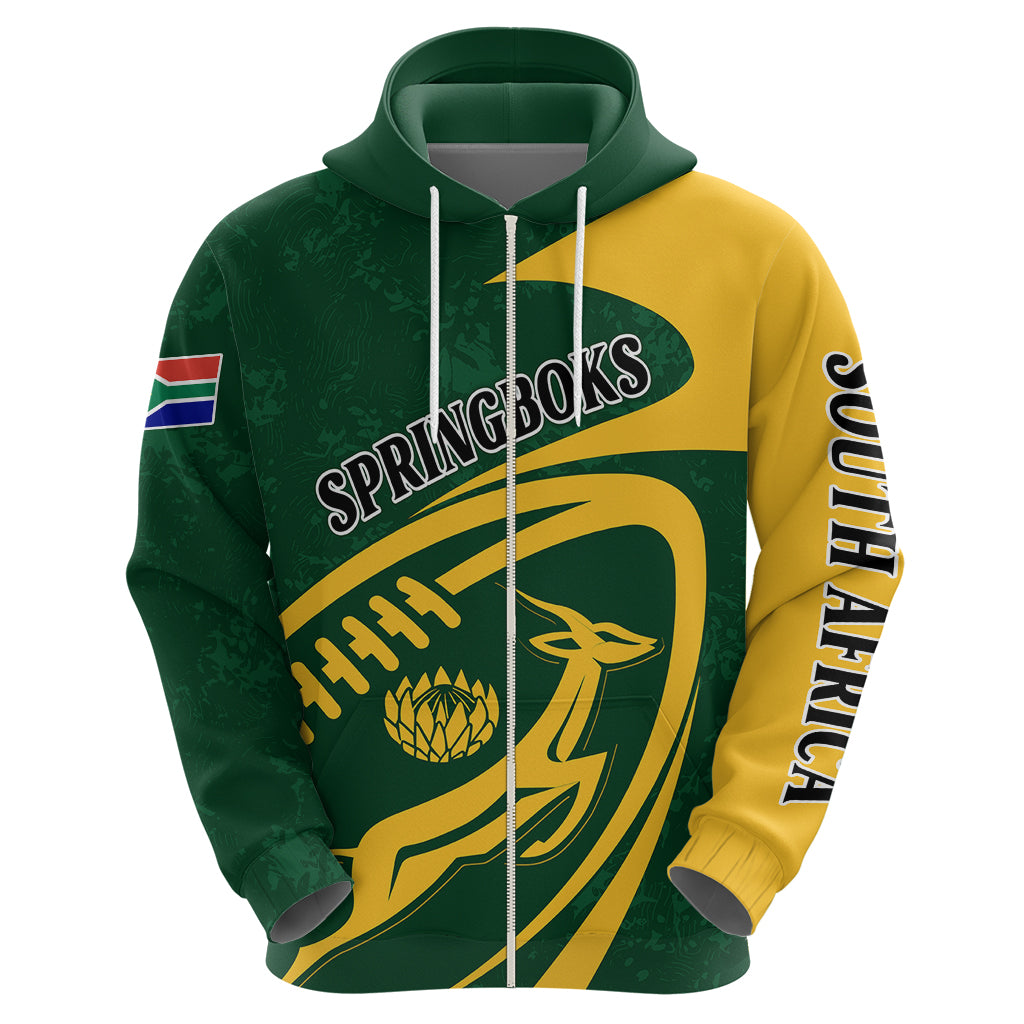 Personalised South Africa Rugby 2023 Hoodie Bokke Champions Sporty Dynamics LT7 - Vibe Hoodie Shop