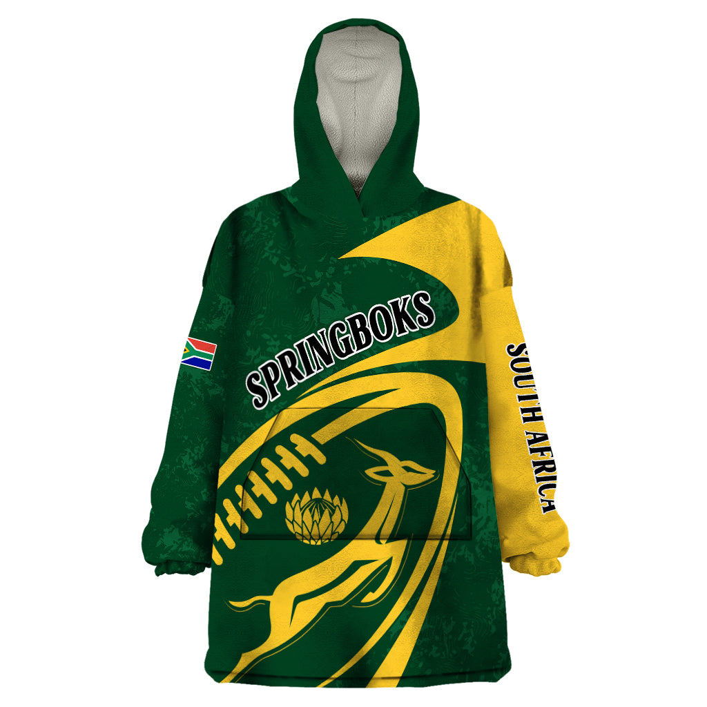 Personalised South Africa Rugby 2023 Wearable Blanket Hoodie Bokke Champions Sporty Dynamics - Vibe Hoodie Shop