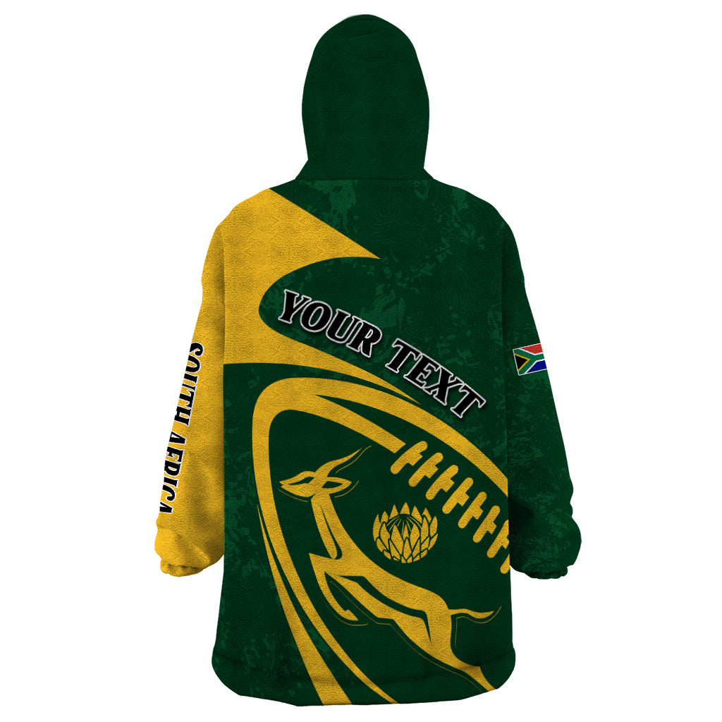 Personalised South Africa Rugby 2023 Wearable Blanket Hoodie Bokke Champions Sporty Dynamics - Vibe Hoodie Shop