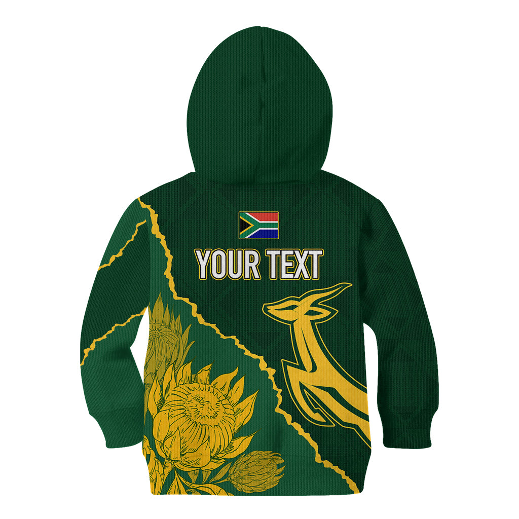 Personalised South Africa Rugby 2023 Kid Hoodie Bokke Champions Kente Ethnic - Vibe Hoodie Shop