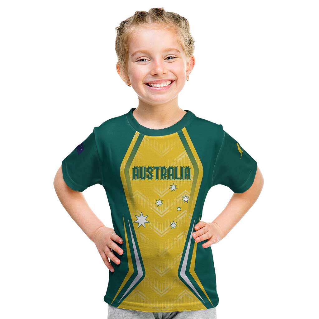 Australia 2024 Olympics Custom Kid T Shirt Rise of the Roos - Vibe Hoodie Shop