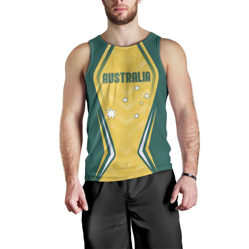 Australia 2024 Olympics Custom Men Tank Top Rise of the Roos - Vibe Hoodie Shop