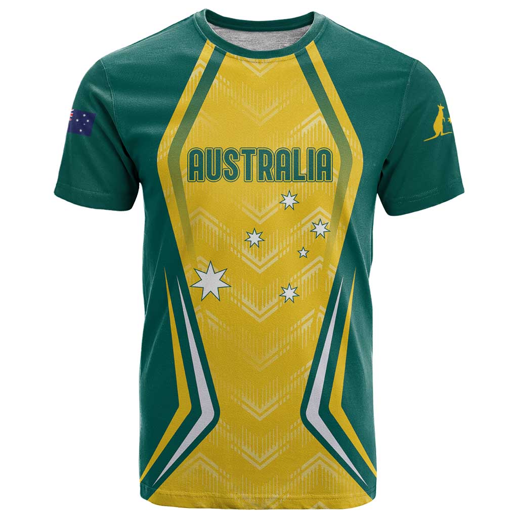 Australia 2024 Olympics Custom T Shirt Rise of the Roos - Vibe Hoodie Shop