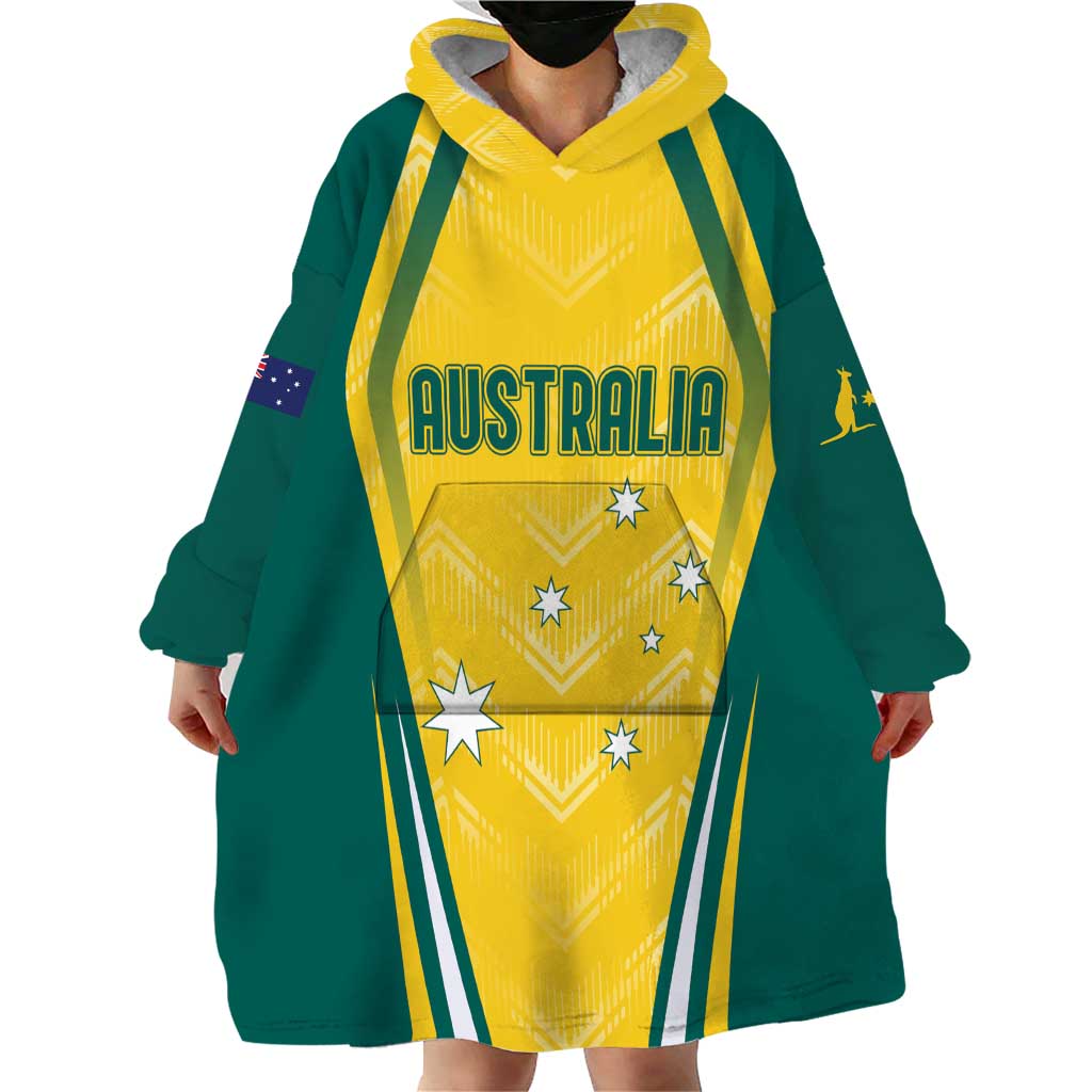 Australia 2024 Olympics Custom Wearable Blanket Hoodie Rise of the Roos - Vibe Hoodie Shop