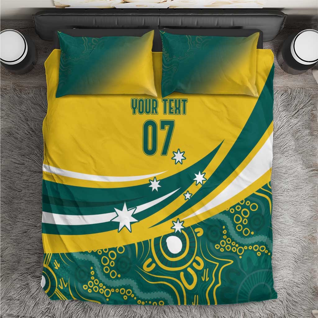 Australia 2024 Olympics Custom Bedding Set Rise of the Roos Aboriginal Style - Vibe Hoodie Shop