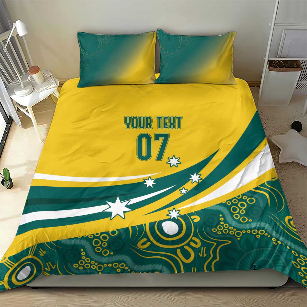 Australia 2024 Olympics Custom Bedding Set Rise of the Roos Aboriginal Style - Vibe Hoodie Shop