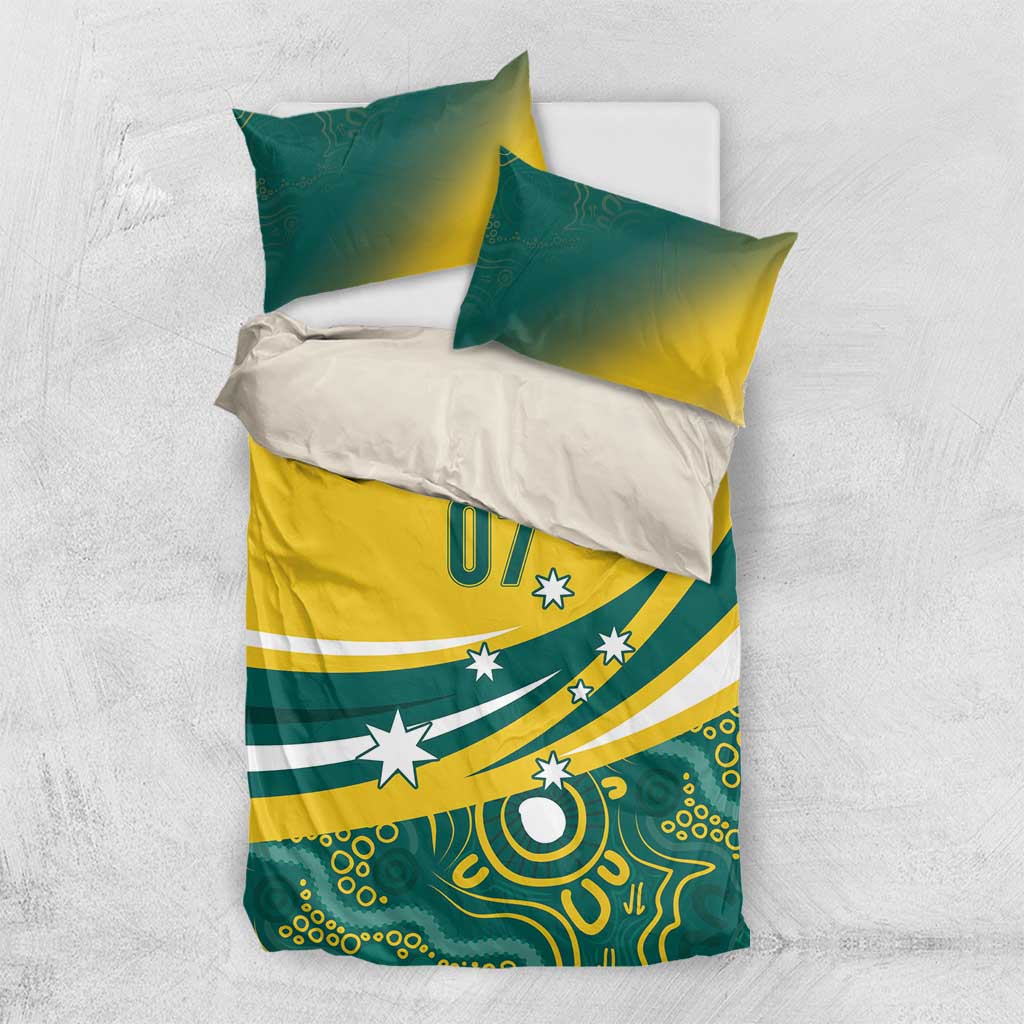 Australia 2024 Olympics Custom Bedding Set Rise of the Roos Aboriginal Style - Vibe Hoodie Shop