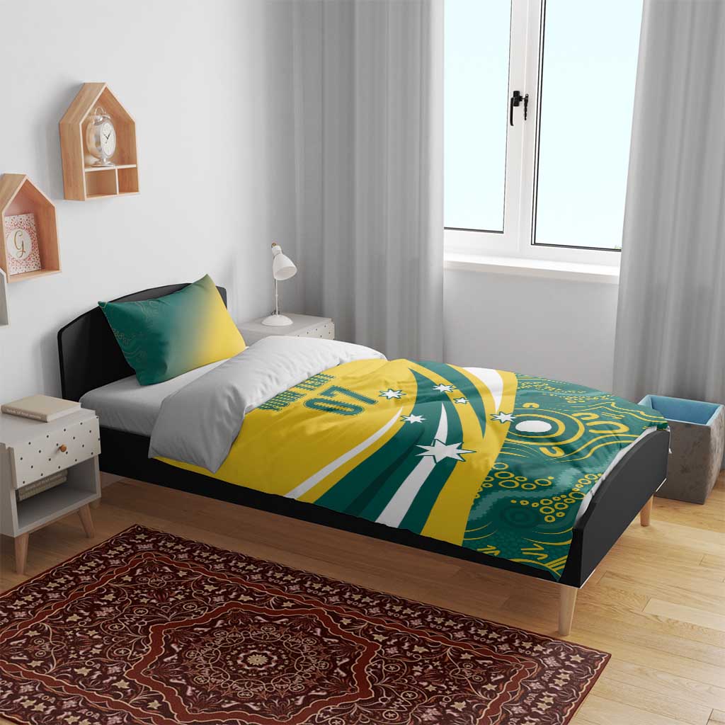 Australia 2024 Olympics Custom Bedding Set Rise of the Roos Aboriginal Style - Vibe Hoodie Shop