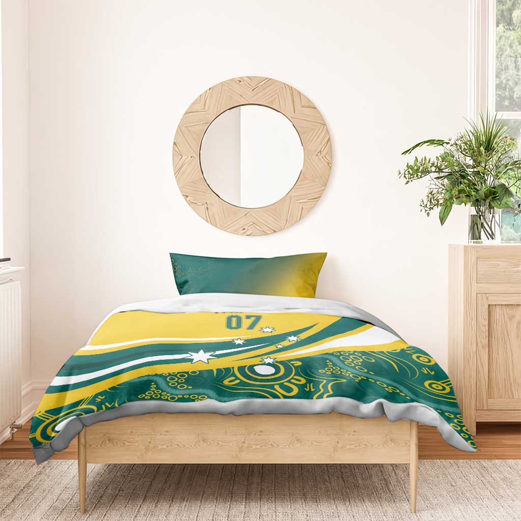 Australia 2024 Olympics Custom Bedding Set Rise of the Roos Aboriginal Style - Vibe Hoodie Shop