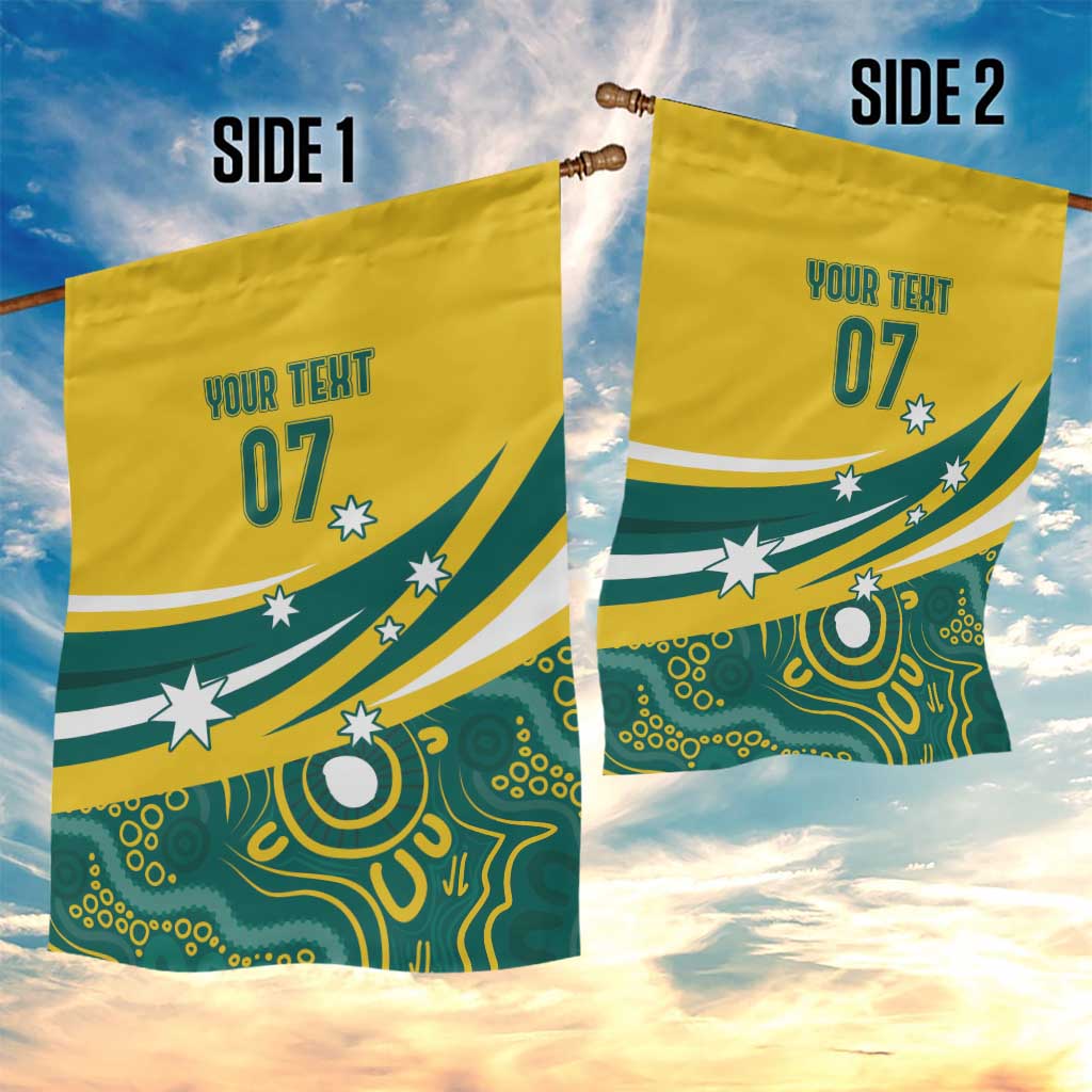 Australia 2024 Olympics Custom Garden Flag Rise of the Roos Aboriginal Style - Vibe Hoodie Shop