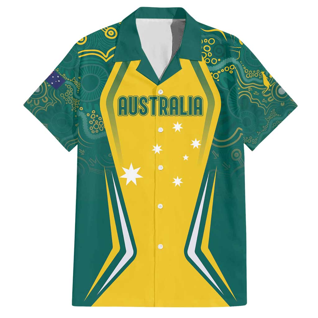 Australia 2024 Olympics Custom Hawaiian Shirt Rise of the Roos Aboriginal Style - Vibe Hoodie Shop