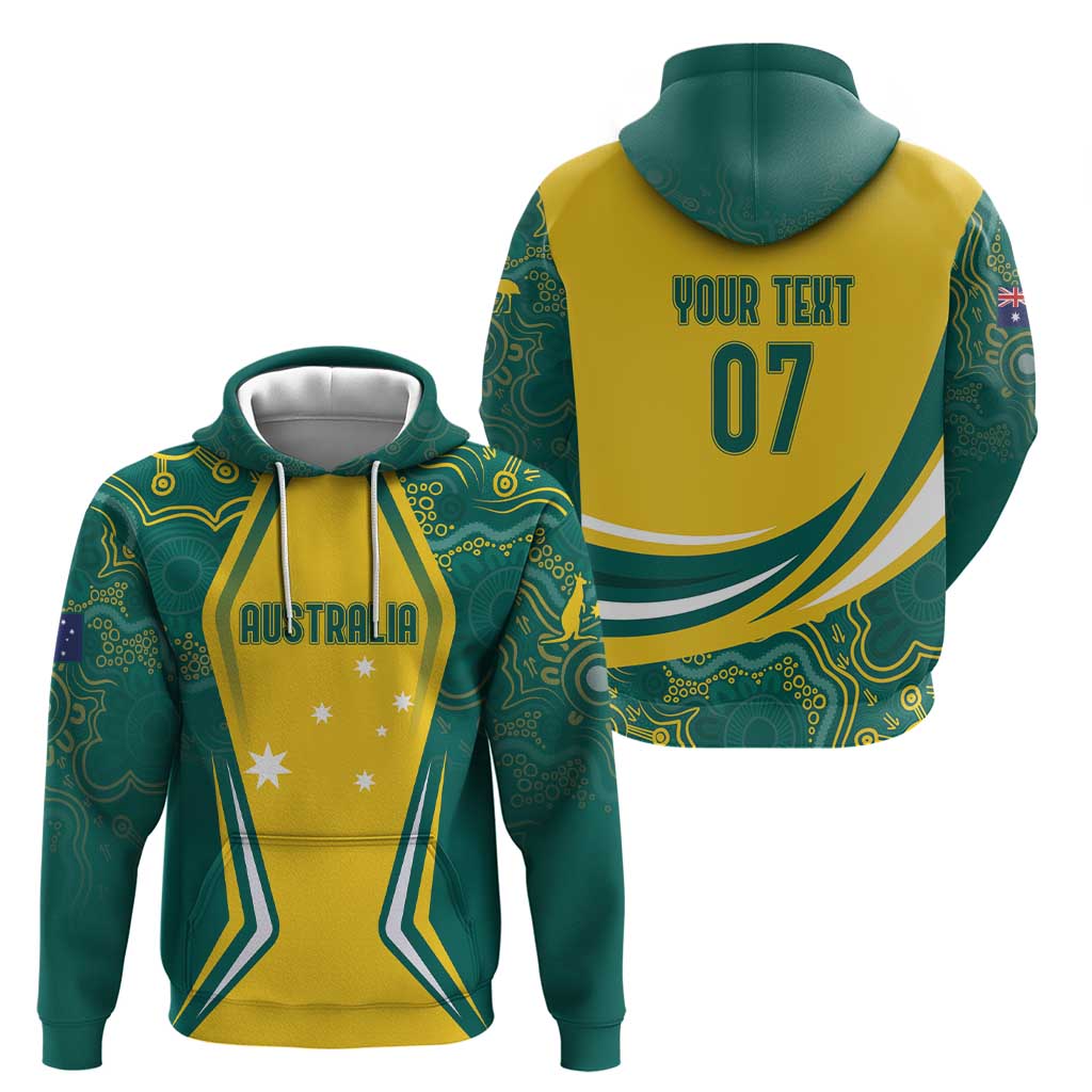 Australia 2024 Olympics Custom Hoodie Rise of the Roos Aboriginal Style LT7 - Vibe Hoodie Shop