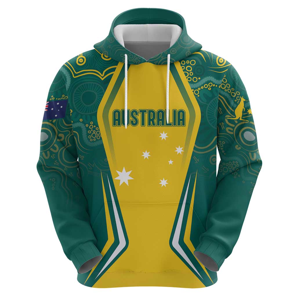 Australia 2024 Olympics Custom Hoodie Rise of the Roos Aboriginal Style LT7 - Vibe Hoodie Shop