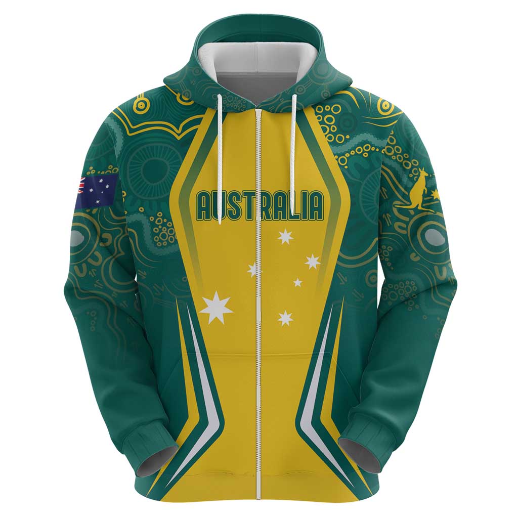 Australia 2024 Olympics Custom Hoodie Rise of the Roos Aboriginal Style LT7 - Vibe Hoodie Shop